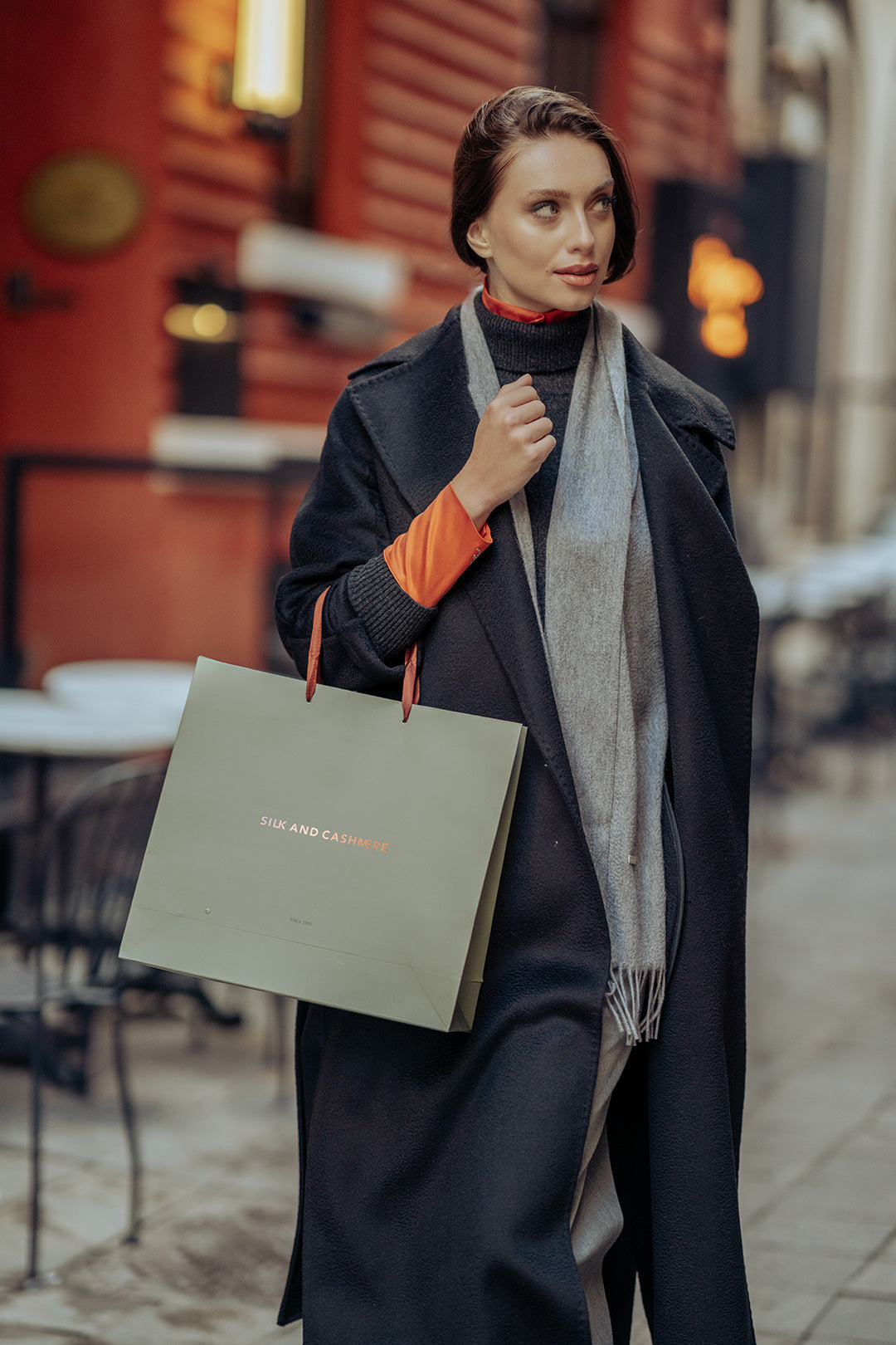 Siyah Kaşmirli Meghan Palto