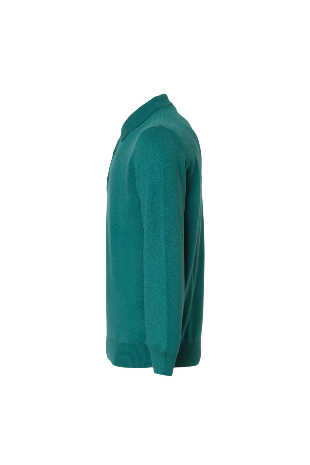 Yeşil Saf Kaşmir Polo Yaka Uzun Kollu Erkek Kazak