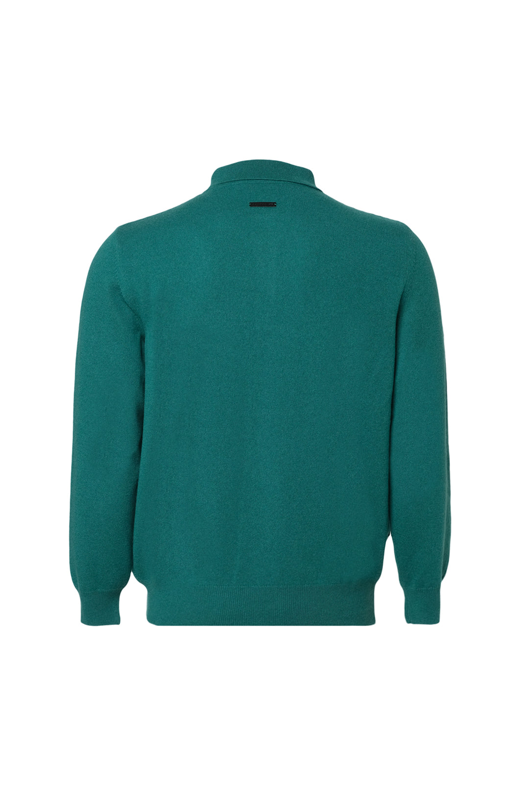 Yeşil Saf Kaşmir Polo Yaka Uzun Kollu Erkek Kazak