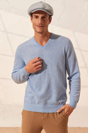 Mavi Vincent Saf Kaşmir V Yaka Uzun Kollu Erkek Kazak