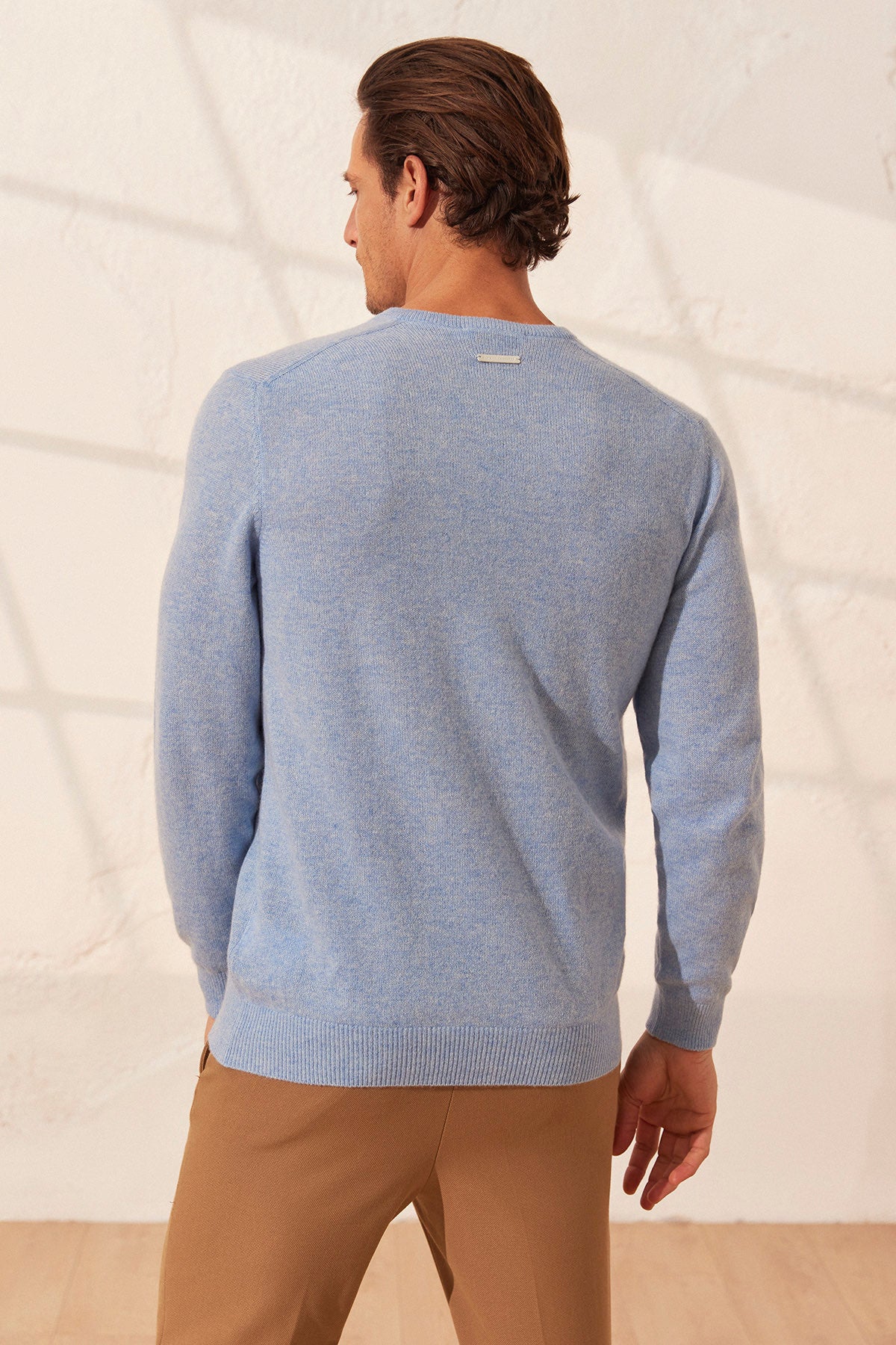 Mavi Vincent Saf Kaşmir V Yaka Uzun Kollu Erkek Kazak