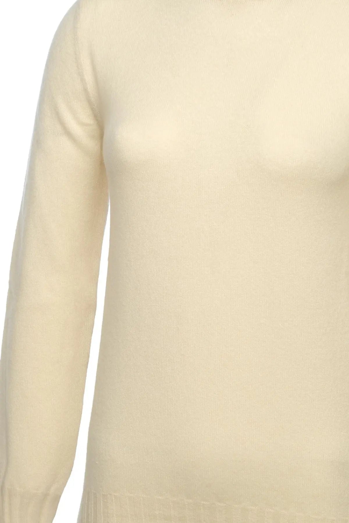 Ekru Ava Saf Kaşmir Balıkçı Yaka Uzun Kollu Kadın Kazak Silk and Cashmere