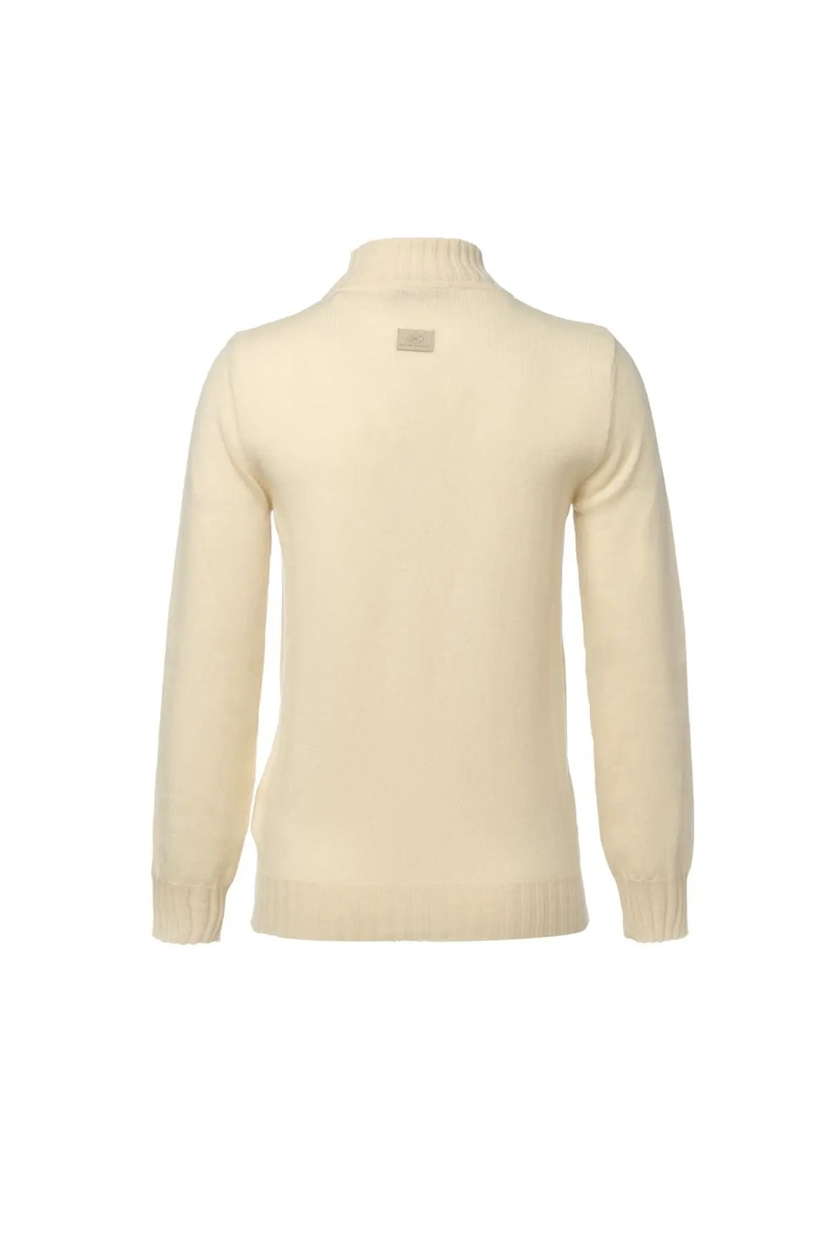 Ekru Ava Saf Kaşmir Balıkçı Yaka Uzun Kollu Kadın Kazak Silk and Cashmere