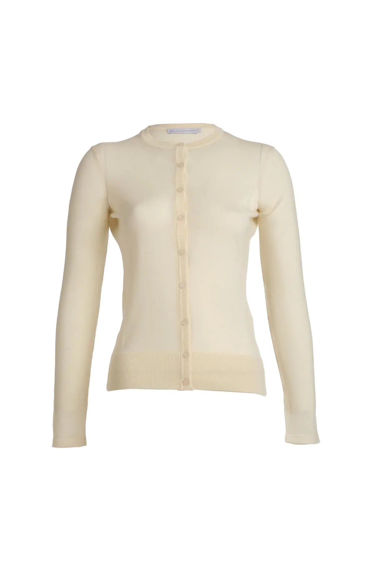 Ekru İpek Karışımlı Melinda Yuvarlak Yaka Uzun Kollu Hırka Silk and Cashmere