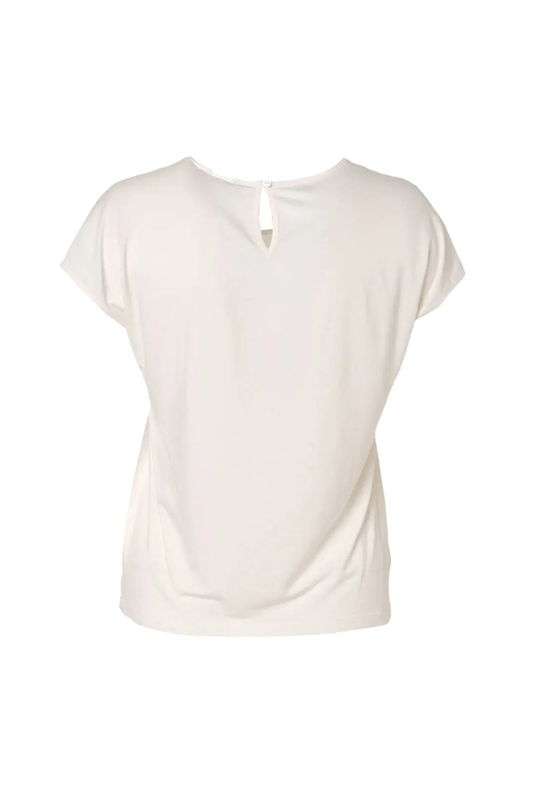 Ekru İpek Karışımlı Monica Yuvarlak Yaka Kısa Kollu Bluz Silk and Cashmere