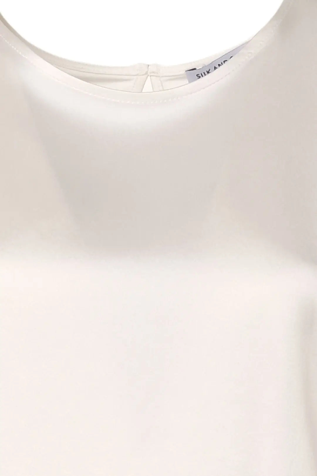 Ekru İpek Karışımlı Monica Yuvarlak Yaka Kısa Kollu Bluz Silk and Cashmere