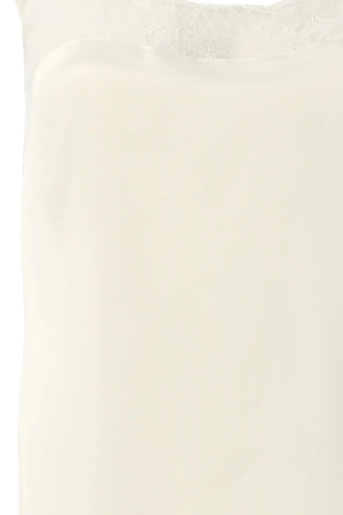 Ekru Lia Krop Kesim Askılı Dantel Detaylı Bluz Silk and Cashmere