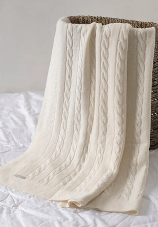 Ekru Saf Kamir Bebek Battaniye 110x100 cm Silk and Cashmere