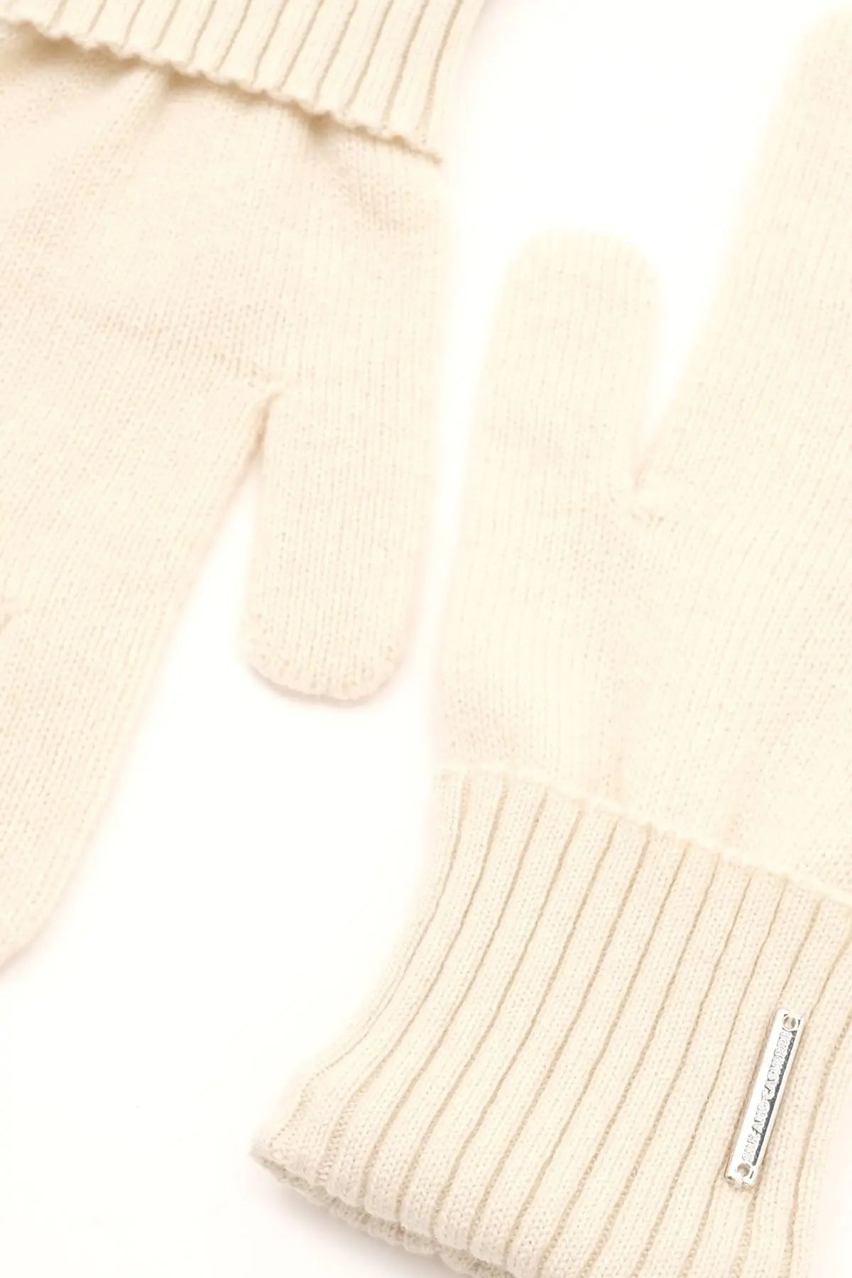 Ekru Saf Kaşmir Classic Ribanalı Erkek Eldiven Silk and Cashmere