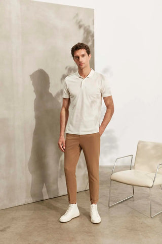 Ekru & More Kısa Kollu Polo Yaka Erkek Tişört Silk and Cashmere