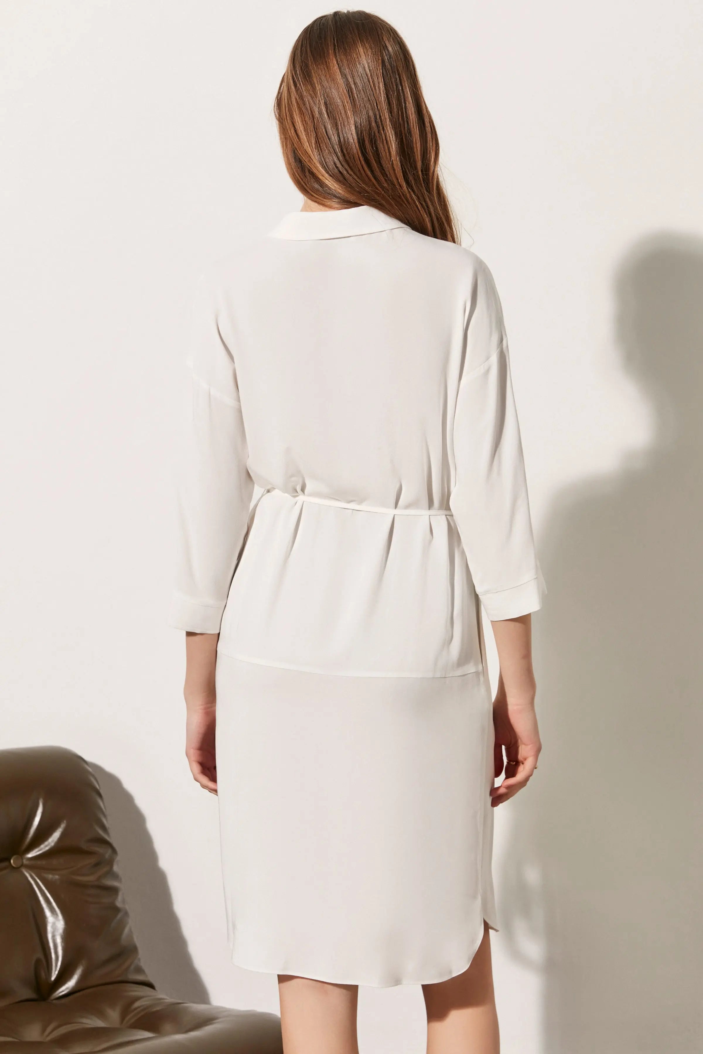 Ekru & More Rosella Uzun Kollu Gömlek Elbise Silk and Cashmere