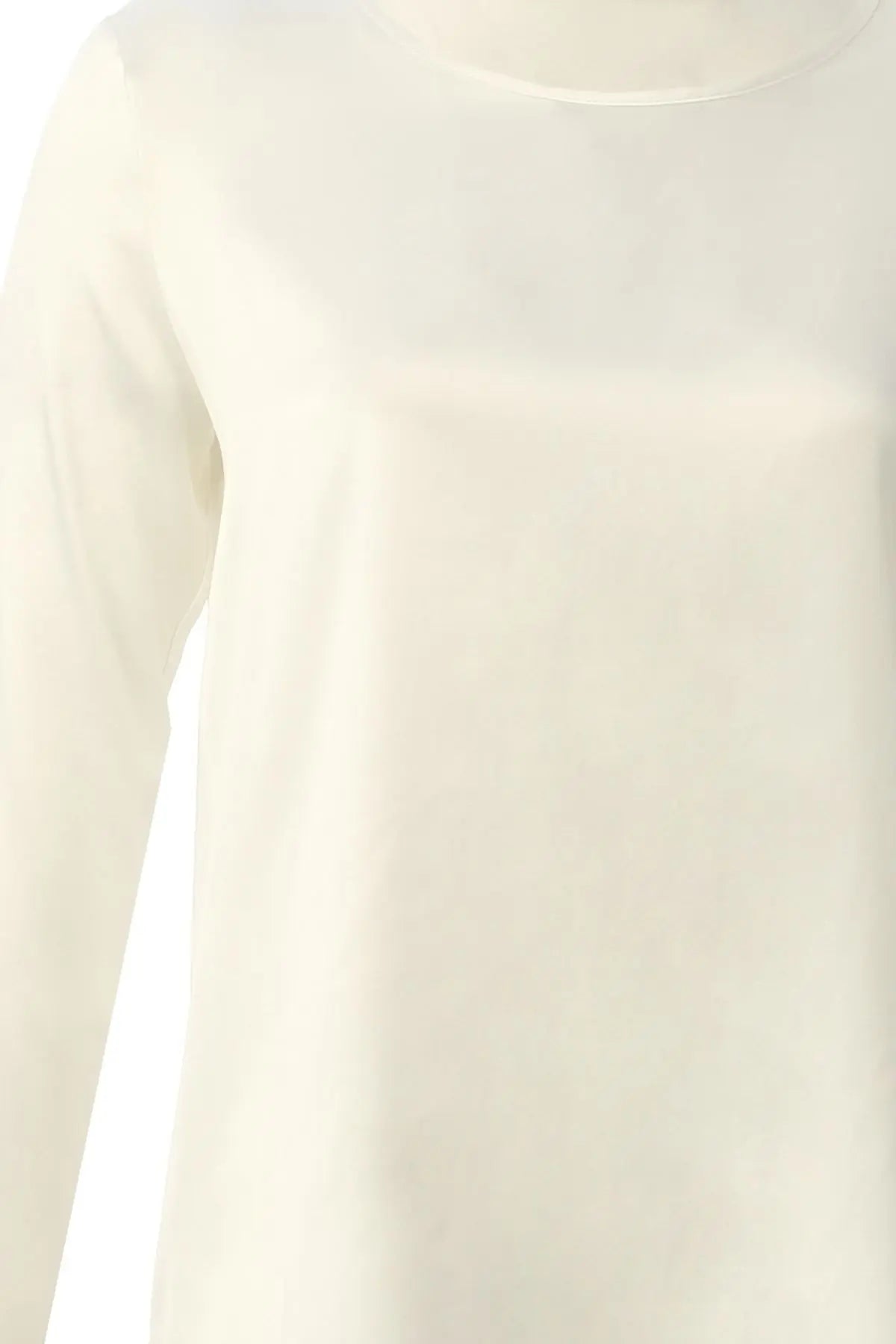 Ekru pekli Monica Yuvarlak Yaka Uzun Kol Bluz Silk and Cashmere