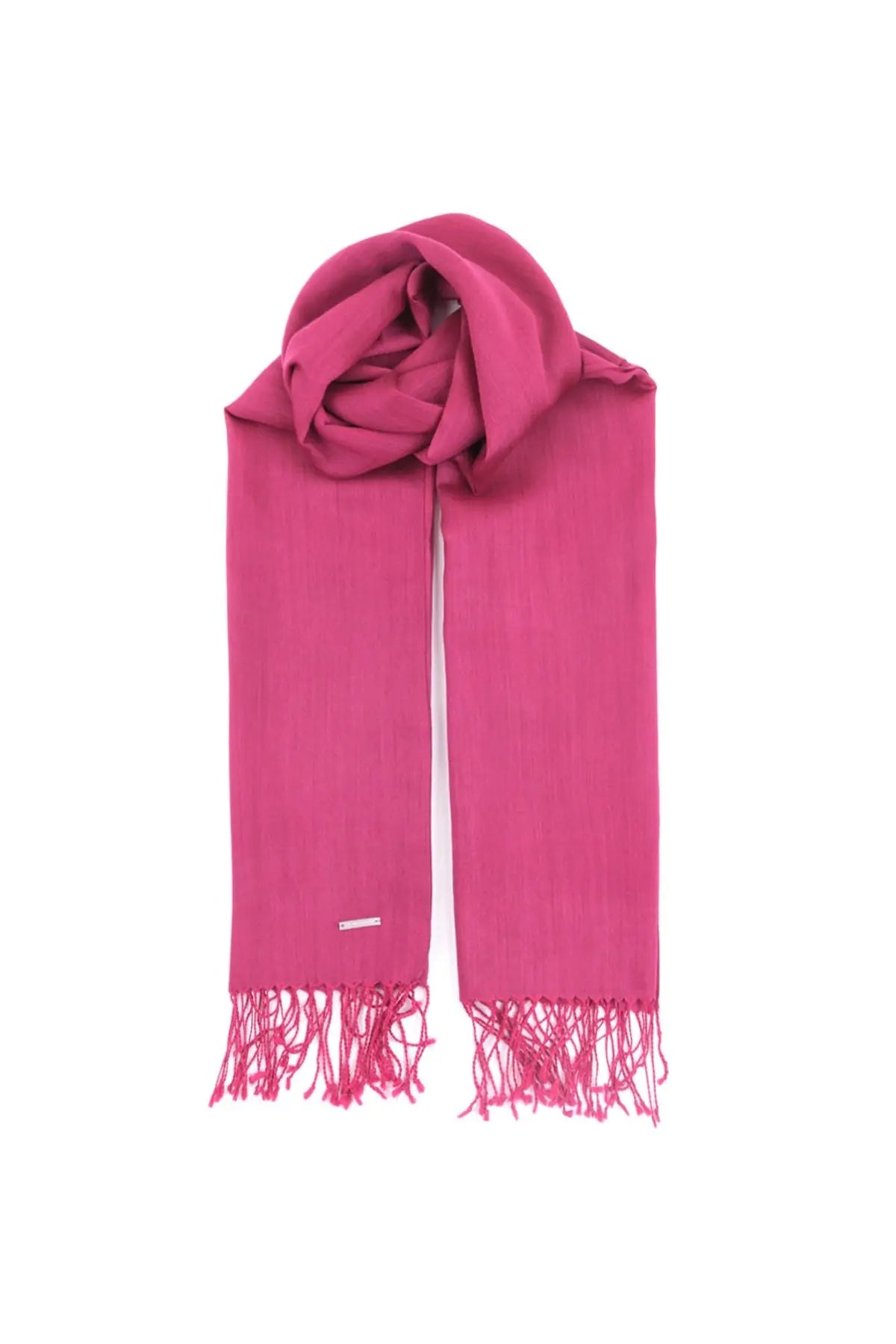 Fuşya İpekli Salma Şal 70 x 180 cm Silk and Cashmere