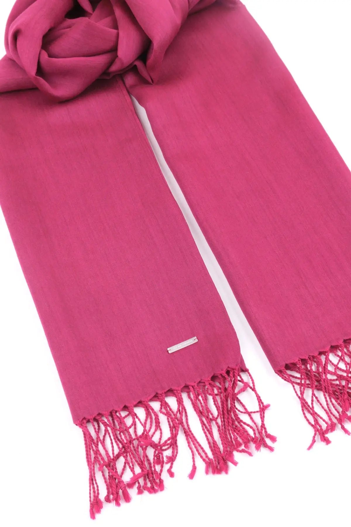 Fuşya İpekli Salma Şal 70 x 180 cm Silk and Cashmere