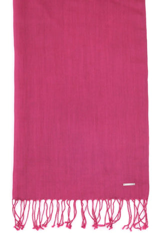 Fuşya İpekli Salma Şal 70 x 180 cm Silk and Cashmere