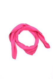 Fuşya Saf İpek Düz Renk Kare Eşarp 90 x 90 cm Silk and Cashmere