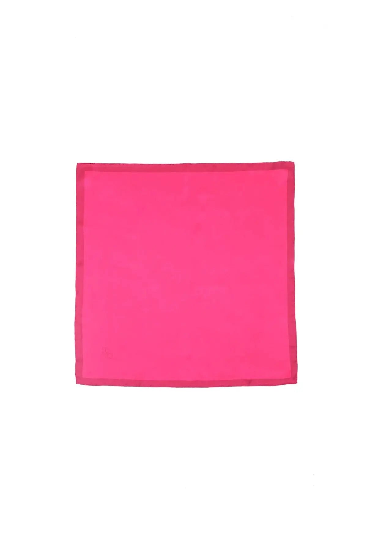 Fuşya Saf İpek Düz Renk Küçük Eşarp 53 x 53 cm Silk and Cashmere