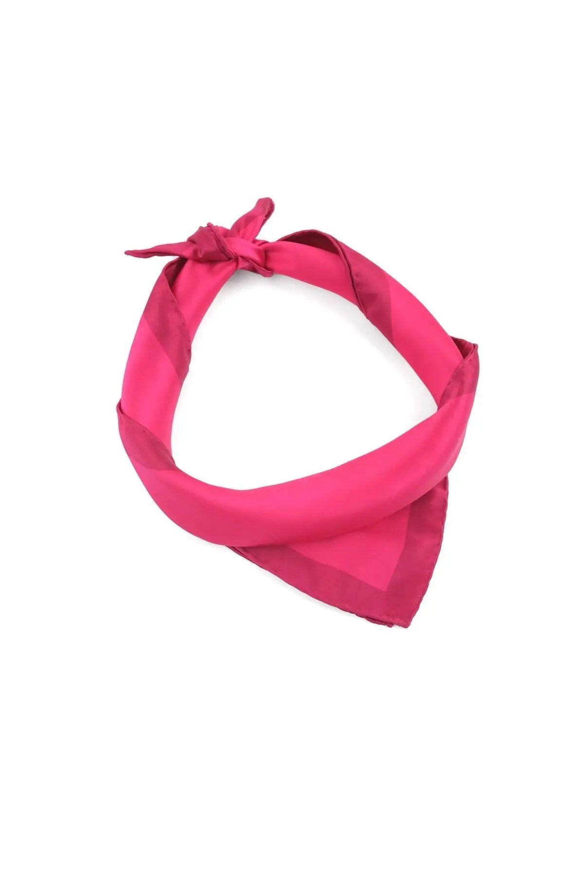 Fuşya Saf İpek Düz Renk Küçük Eşarp 53 x 53 cm Silk and Cashmere