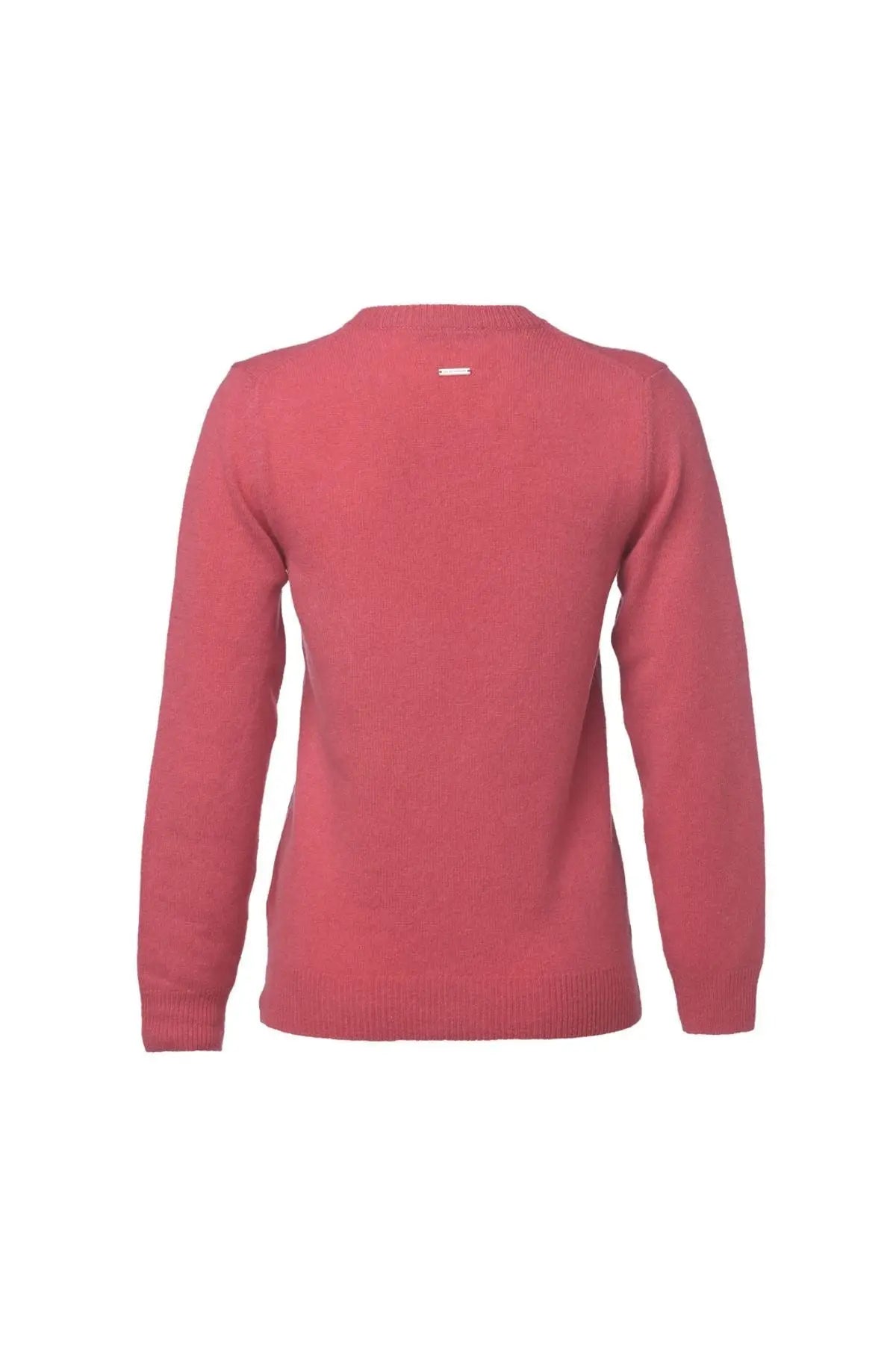 Fuşya Saf Kaşmir Veronique V Yaka Uzun Kollu Kazak Silk and Cashmere