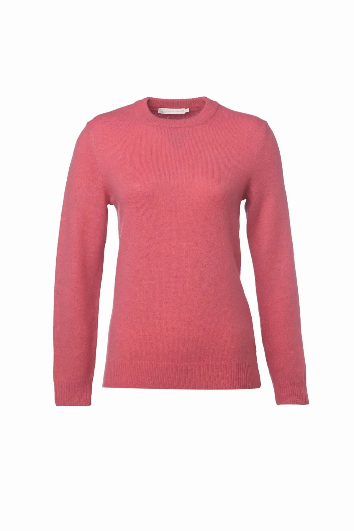 Fuşya Saf Kaşmir Veronique Yuvarlak Yaka Uzun Kollu Kazak Silk and Cashmere