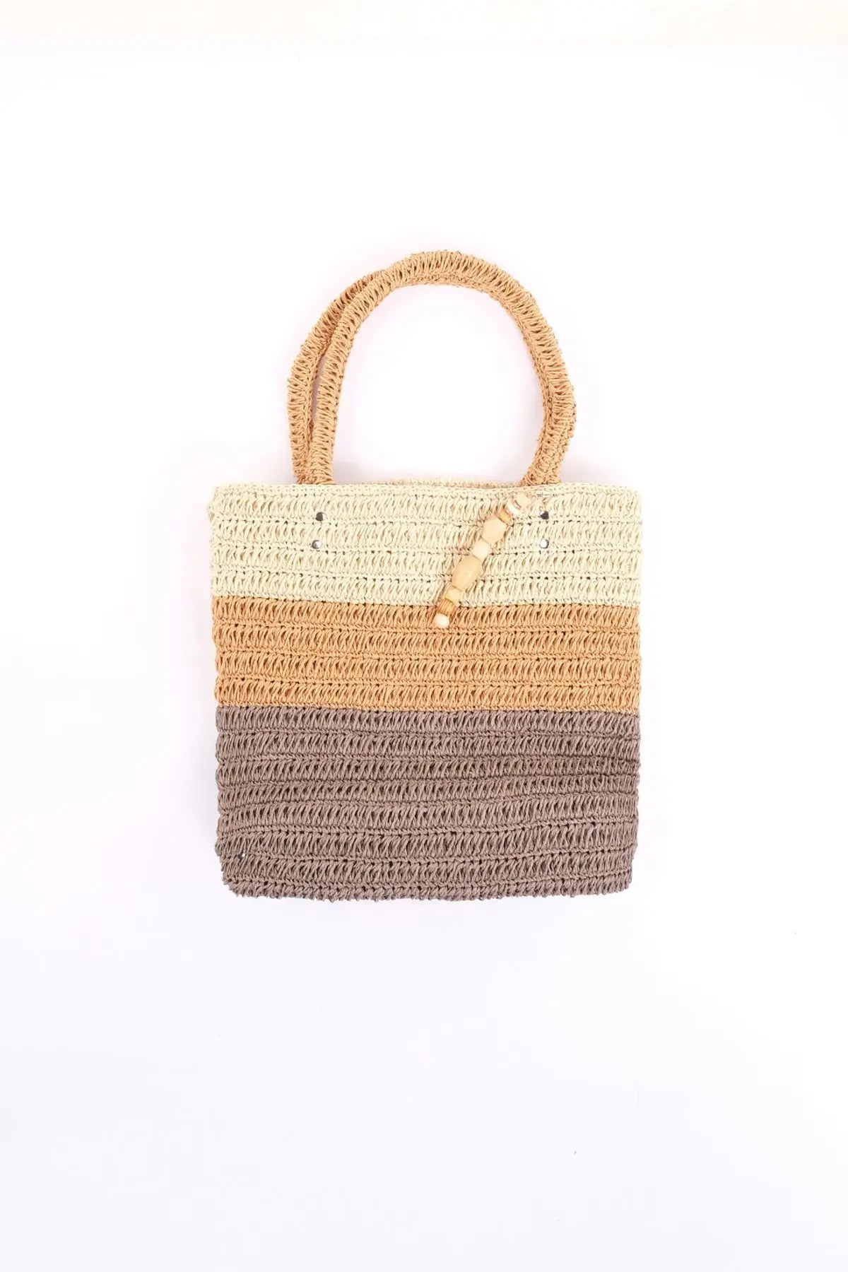 Gri Bej Nina Çok Renkli Hasr Çanta Silk and Cashmere