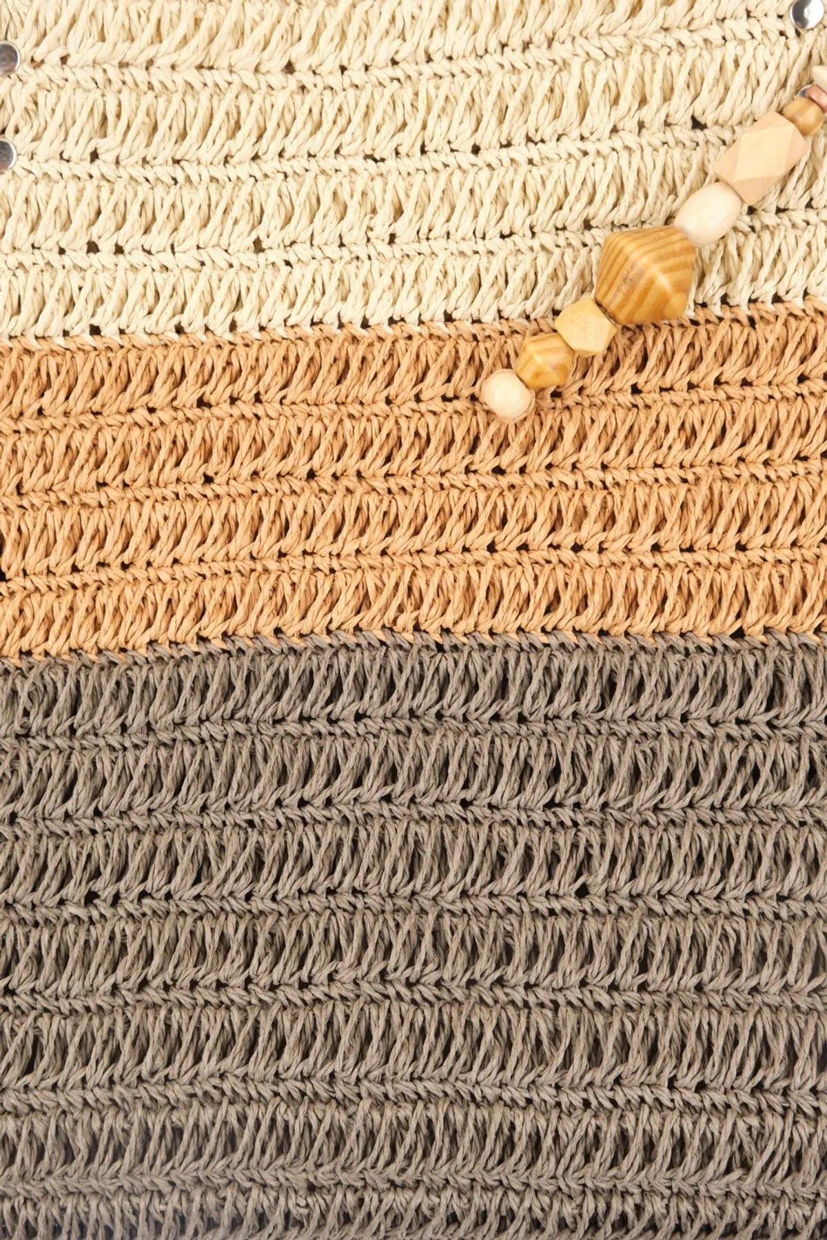 Gri Bej Nina Çok Renkli Hasr Çanta Silk and Cashmere