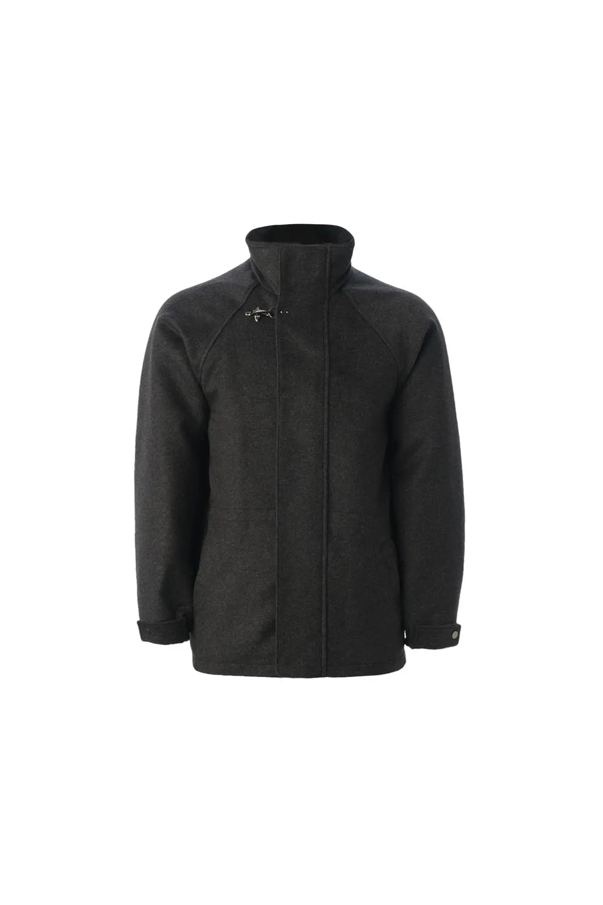 Gri Kaşmir Yün Karışımlı Gizli Kapüşonlu Brent Erkek Kaban & Mont Silk and Cashmere