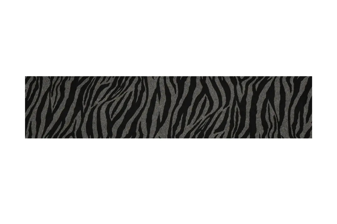 Gri Kaşmir Yün Zebra Baskılı Atkı 35 x 195 cm Silk and Cashmere
