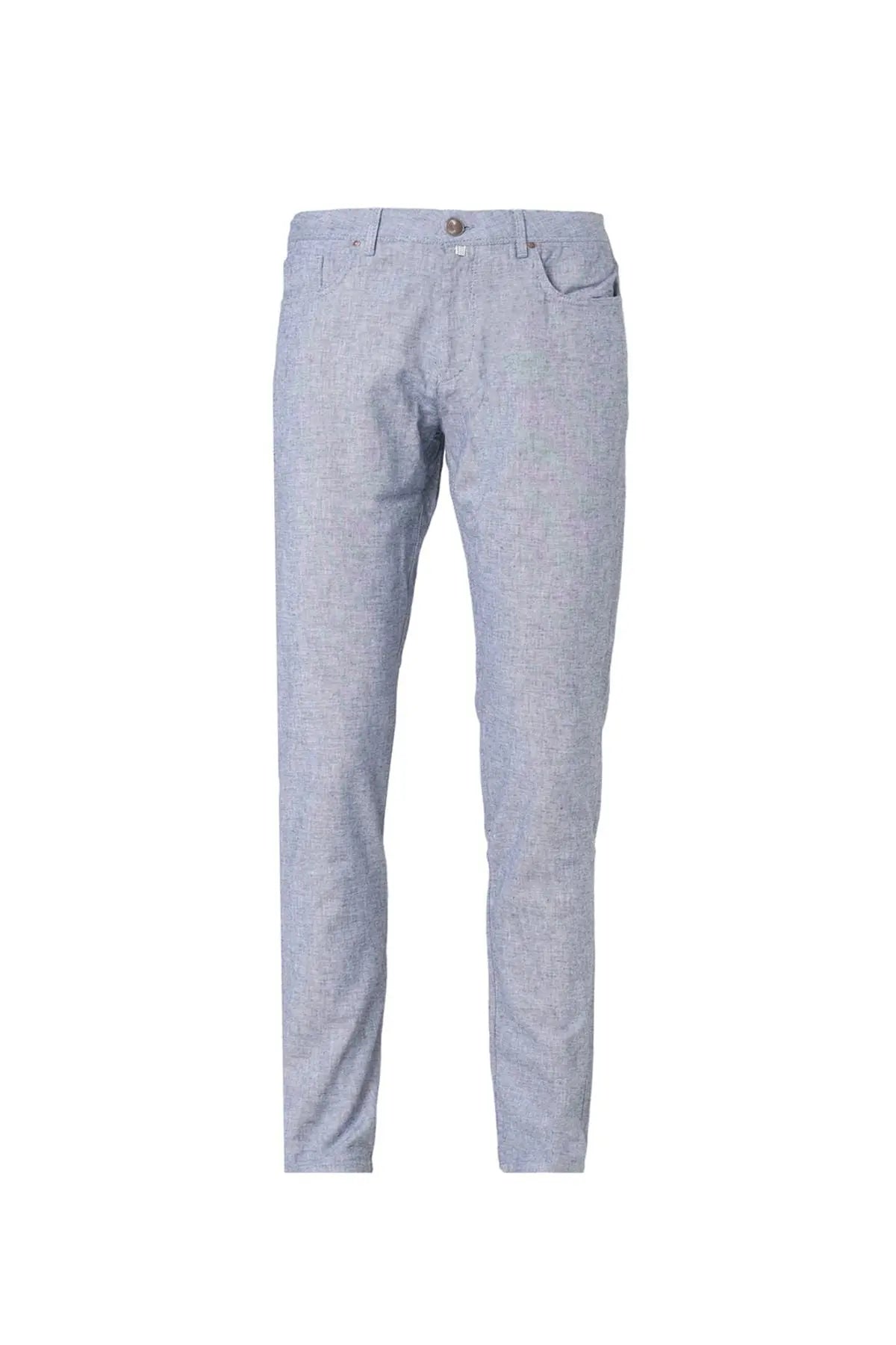 Gri Leon Ketenli 5 Cepli Erkek Pantolon Silk and Cashmere