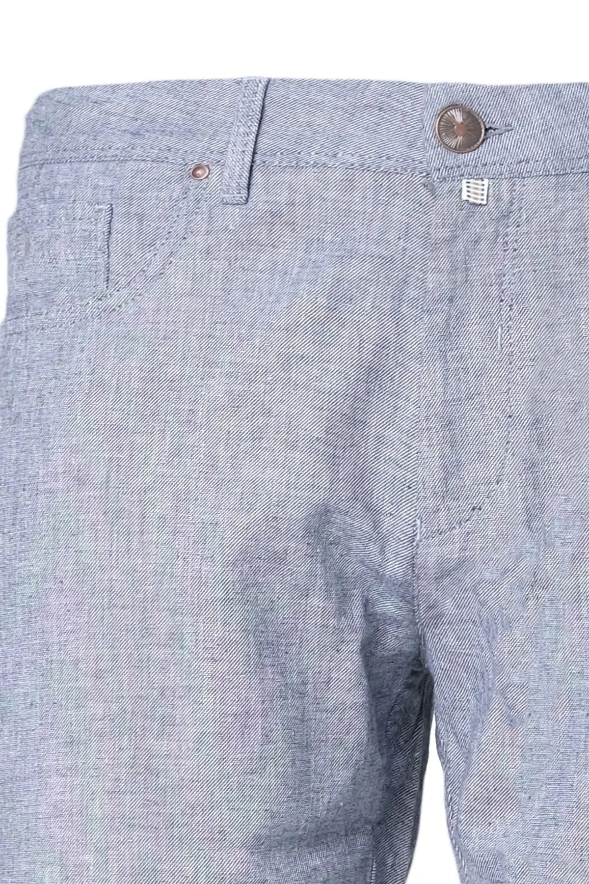 Gri Leon Ketenli 5 Cepli Erkek Pantolon Silk and Cashmere