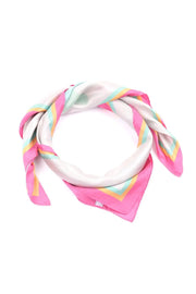 Gri Saf İpek Geometrik Desenli Kare Eşarp 90 x 90 cm Silk and Cashmere