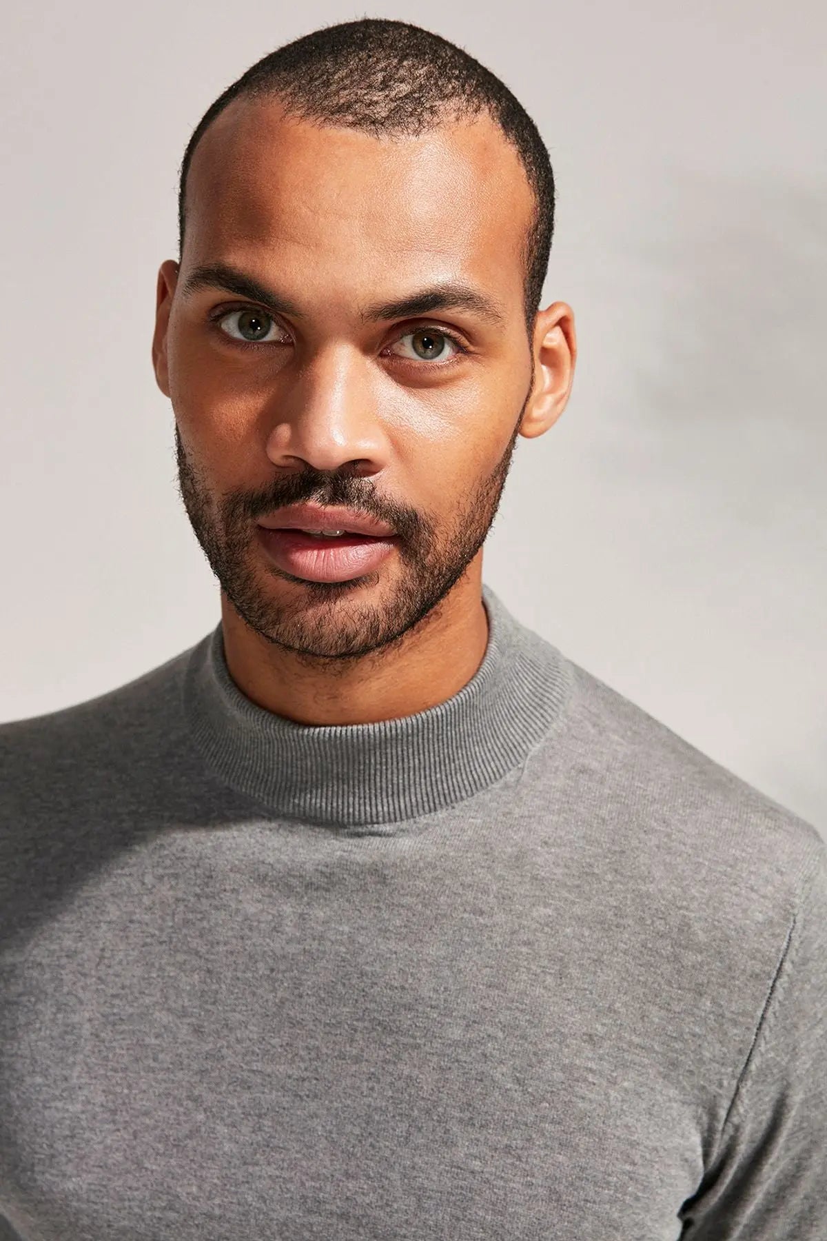 Gri & More Clark Erkek Yarım Balıkçı Yaka Uzun Kollu Triko Silk and Cashmere