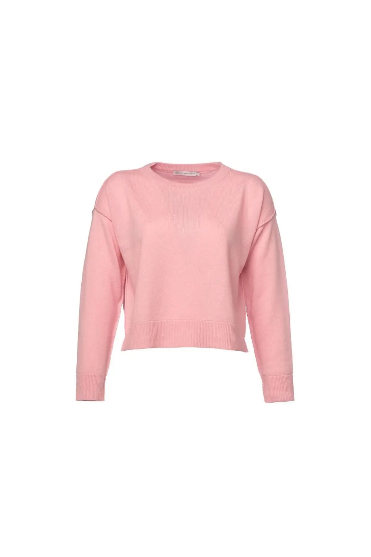 Gül Kurusu Carole Dikiş Detaylı Yuvarlak Yaka Uzun Kollu Kazak Silk and Cashmere