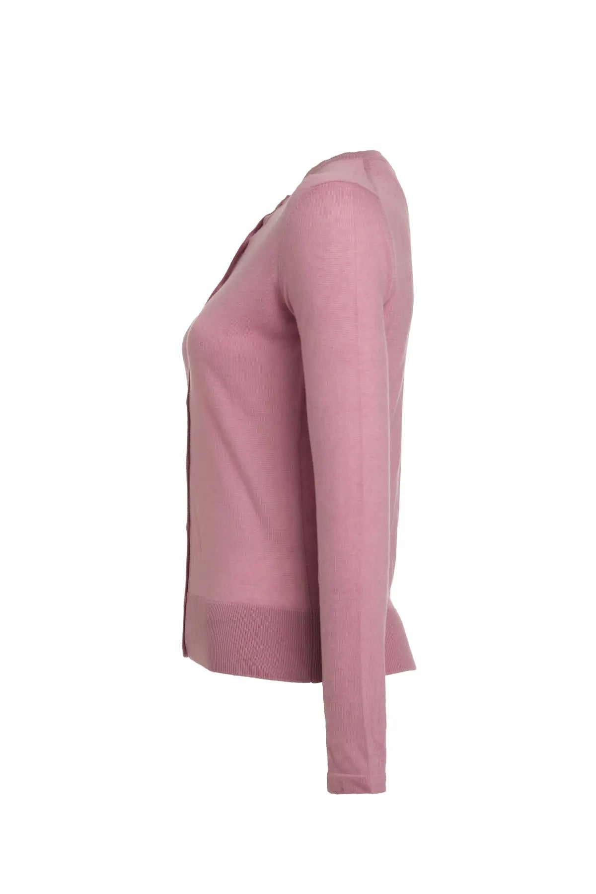 Gül Kurusu İpek Karışımlı Melinda Yuvarlak Yaka Uzun Kollu Hırka Silk and Cashmere