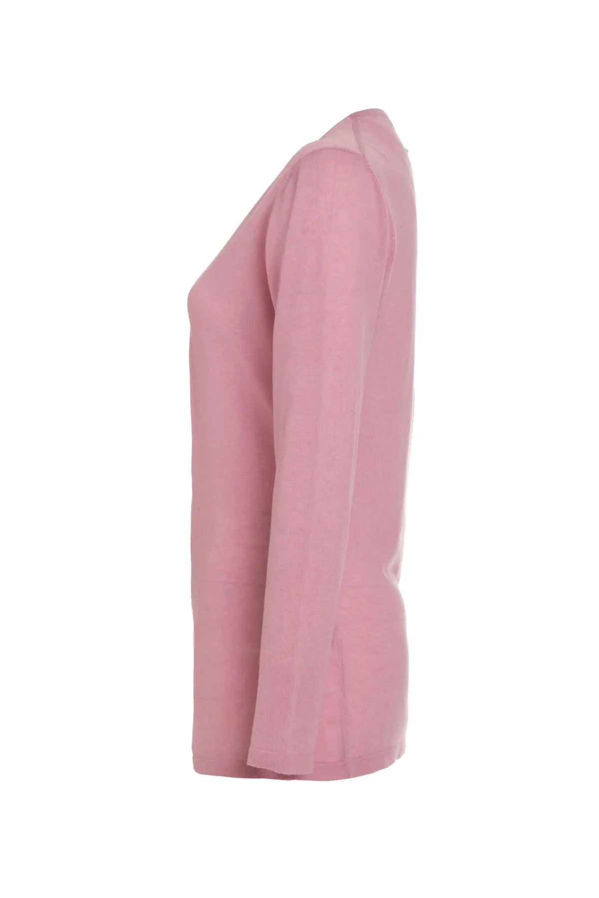 Gül Kurusu İpek Pamuk Melinda Düğmesiz Rahat Kesim Uzun Kollu Yazlık Hırka Silk and Cashmere