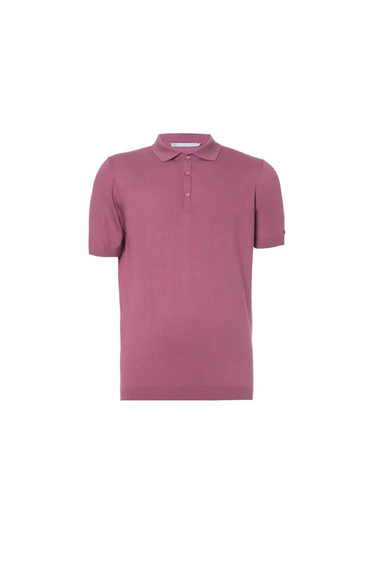 Gül Kurusu İpek Pamuk Polo Yaka Kısa Kollu Quentin Erkek Triko Tişört Silk and Cashmere