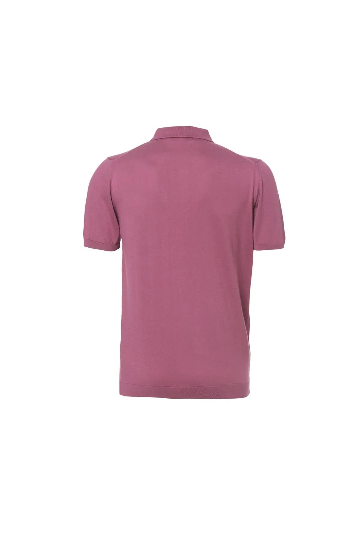 Gül Kurusu İpek Pamuk Polo Yaka Kısa Kollu Quentin Erkek Triko Tişört Silk and Cashmere