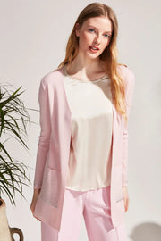 Gül Kurusu Kaşmir Karışımlı Venüs Taş Detaylı Hırka Silk and Cashmere