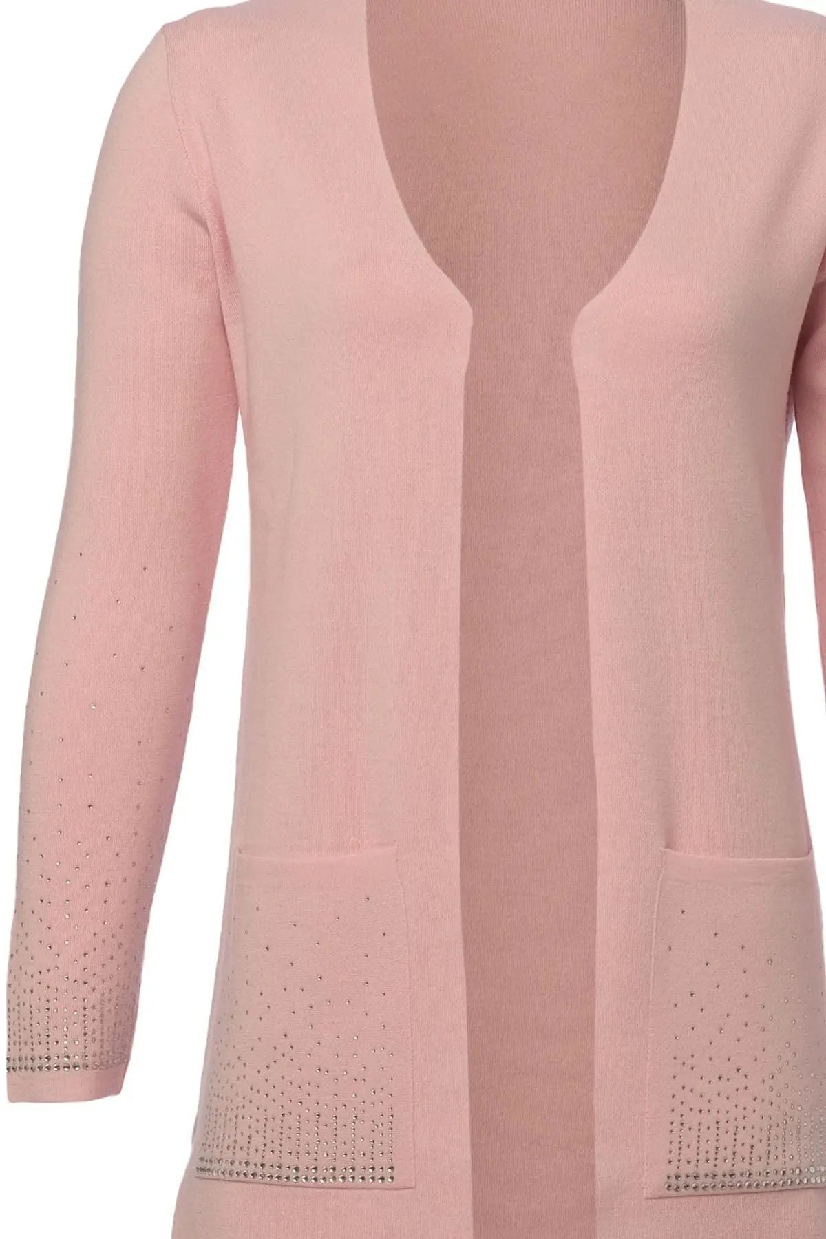 Gül Kurusu Kaşmir Karışımlı Venüs Taş Detaylı Hırka Silk and Cashmere