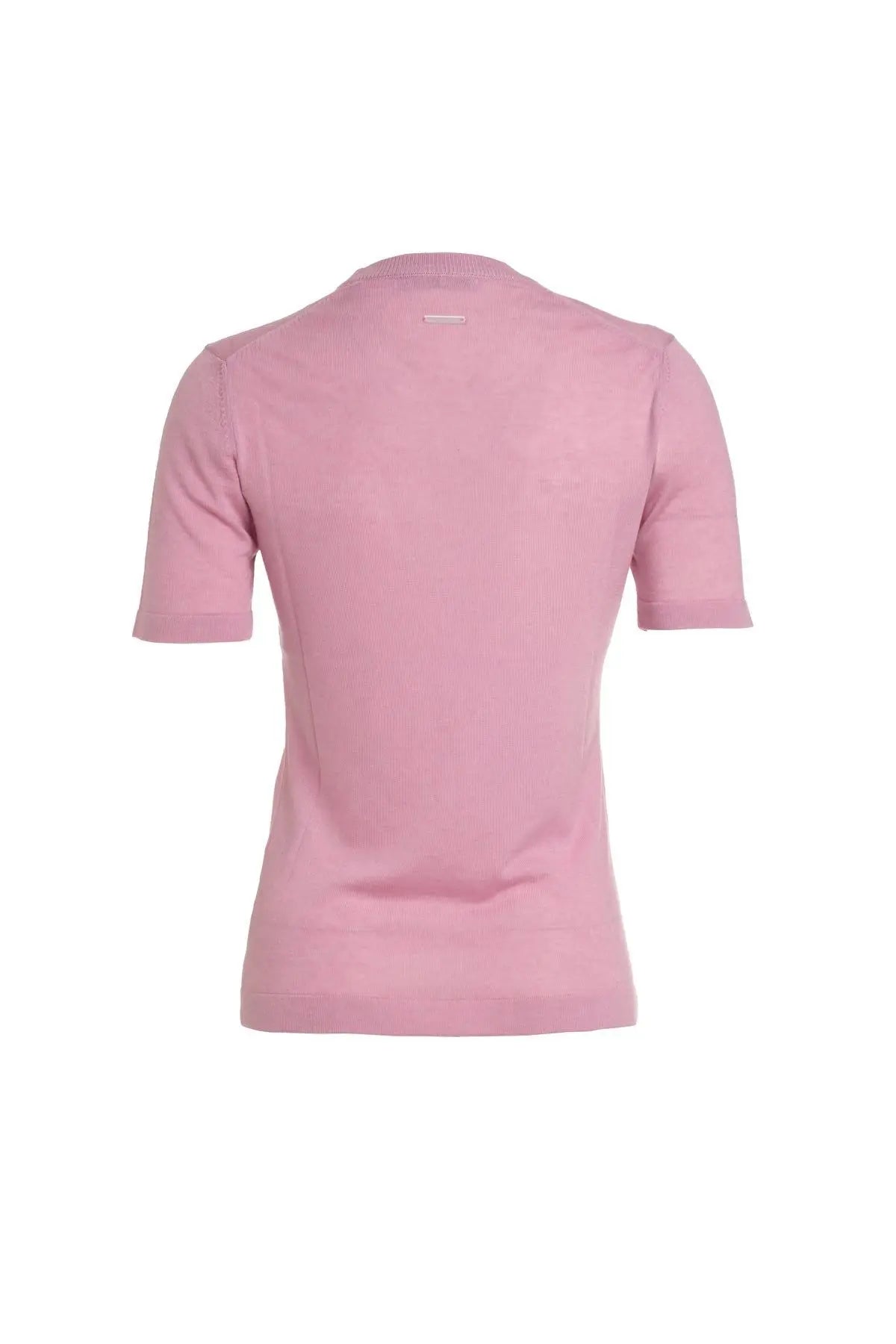 Gül Kurusu Kaşmirli Melinda Yuvarlak Yaka Kısa Kollu Triko Silk and Cashmere