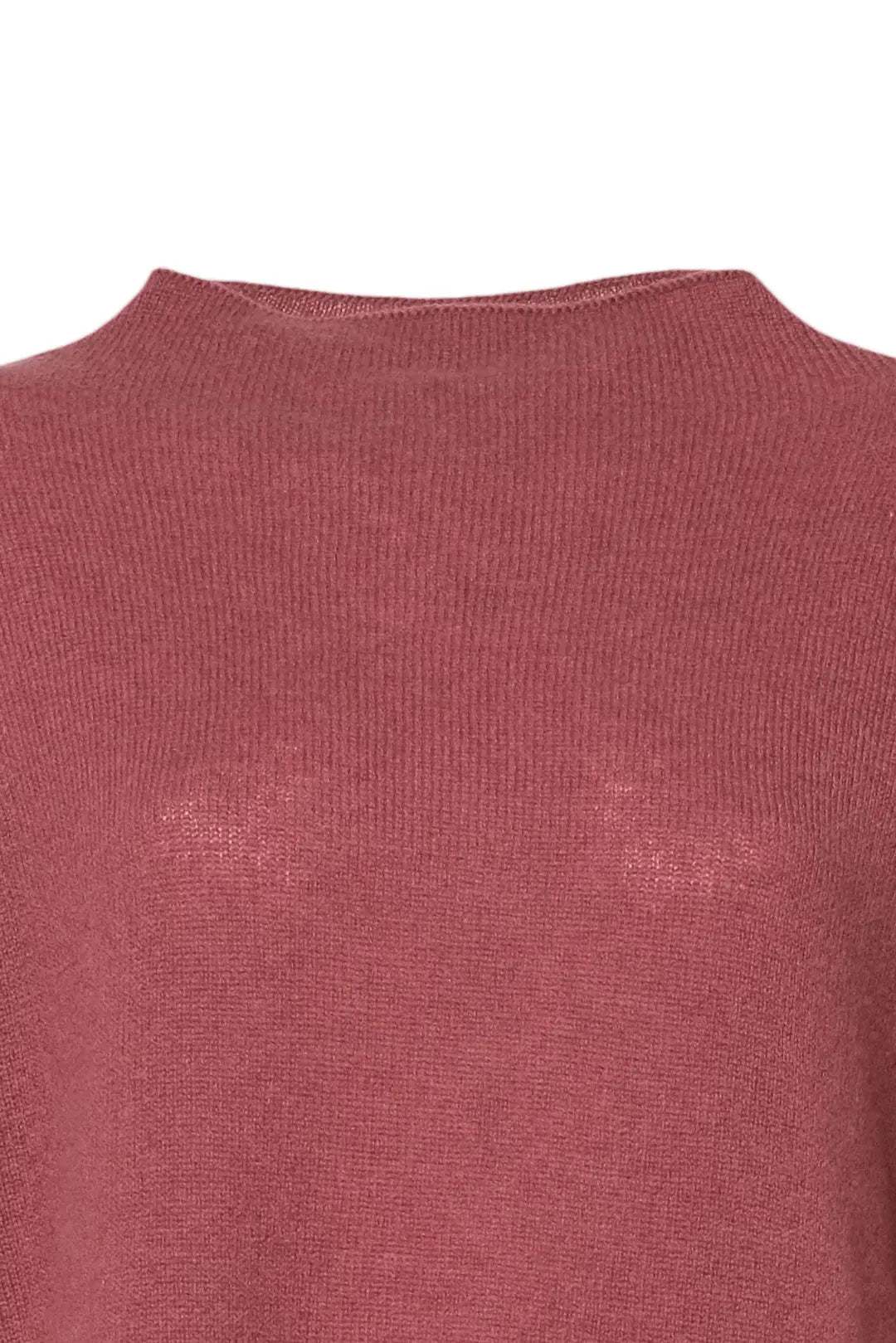 Gül Kurusu Kostir Saf Kaşmir Yuvarlak Yaka Uzun Kollu Kadın Tunik Kazak Silk and Cashmere