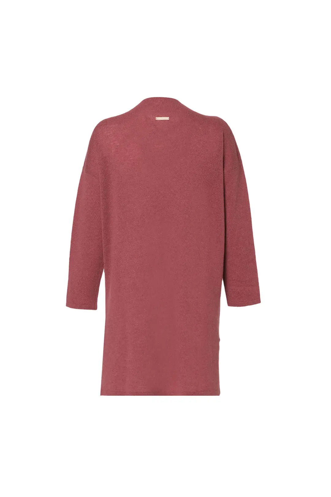 Gül Kurusu Kostir Saf Kaşmir Yuvarlak Yaka Uzun Kollu Kadın Tunik Kazak Silk and Cashmere