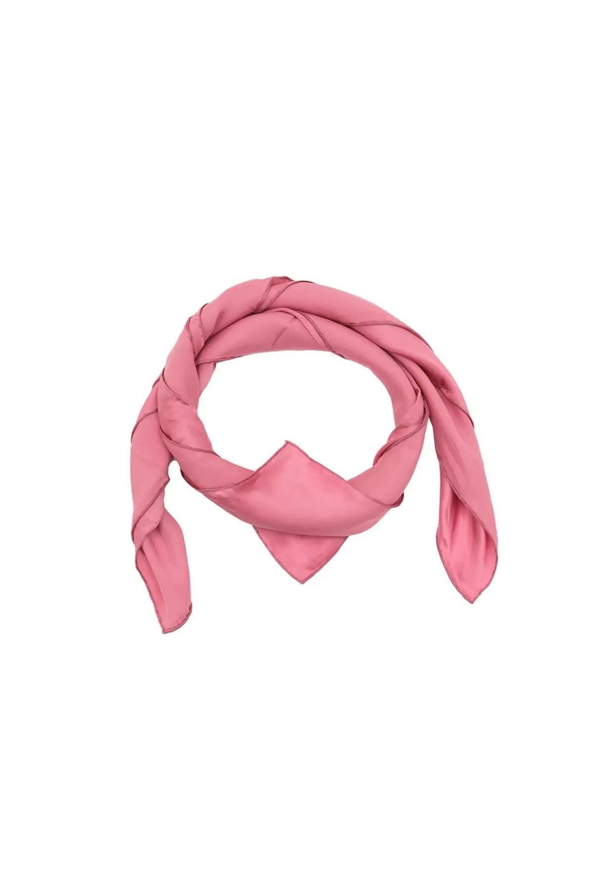 Gül Kurusu Saf İpek Düz Renk Kadın Kare Eşarp 90 x 90 cm Silk and Cashmere