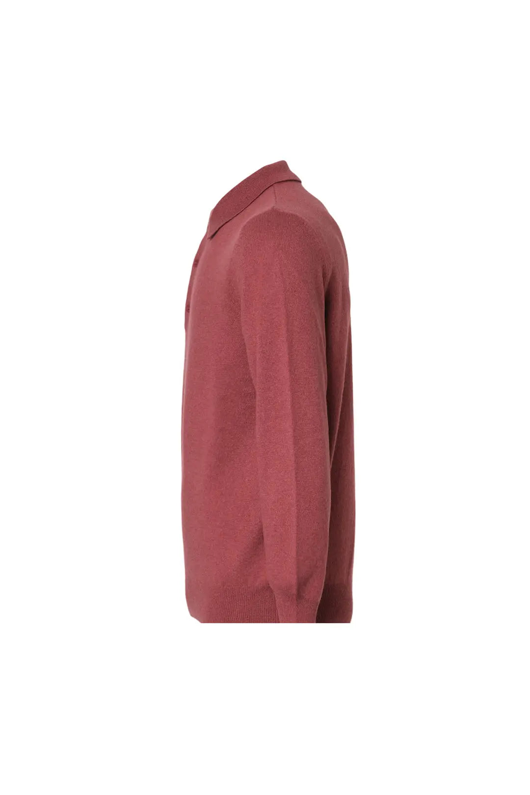 Gül Kurusu Saf Kamir Polo Yaka Uzun Kollu Erkek Kazak Silk and Cashmere