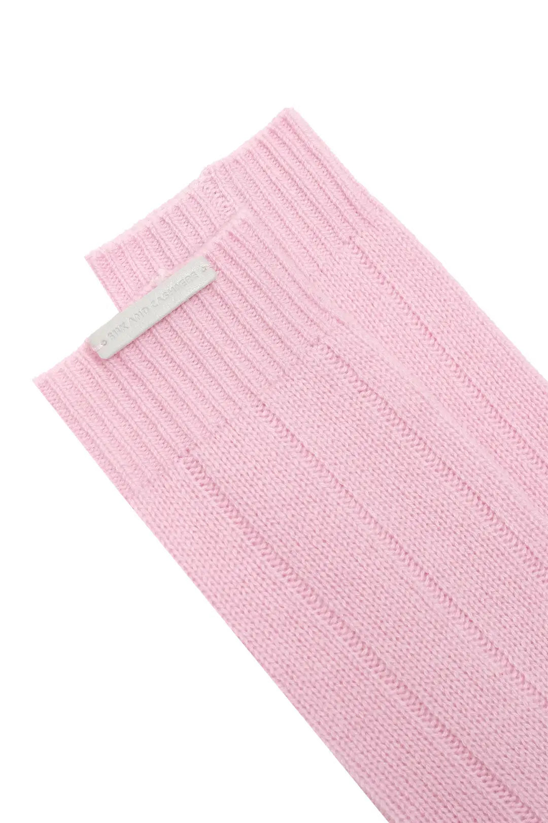 Gül Kurusu Saf Kaşmir Ribanalı Kadın Çorap Silk and Cashmere