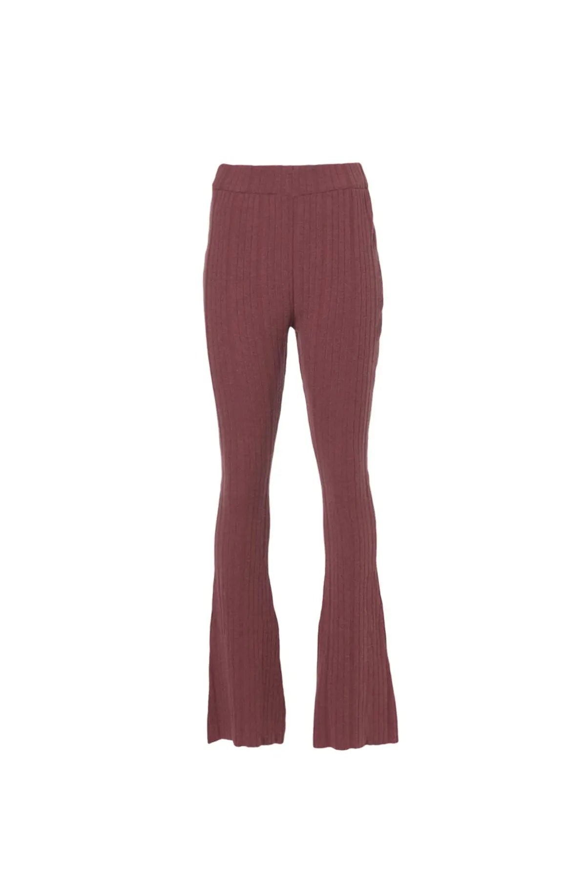 Gül Kurusu Saf Kaşmir Tricennial  İspanyol Paça Kadın Pantolon Silk and Cashmere