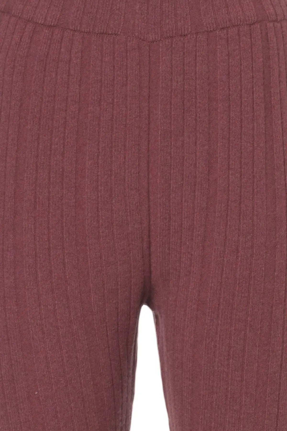 Gül Kurusu Saf Kaşmir Tricennial  İspanyol Paça Kadın Pantolon Silk and Cashmere