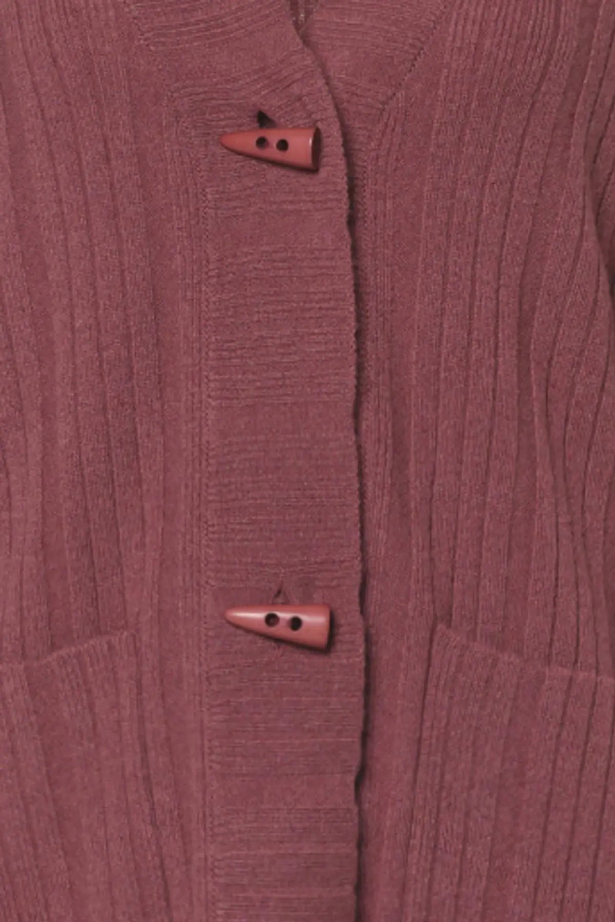 Gül Kurusu Saf Kaşmir Tricennial V Yaka Uzun Kollu Kadın Hırka Silk and Cashmere