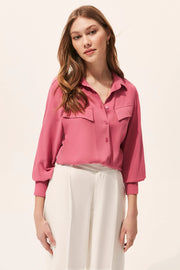 Gül Kurusu & More Rosella Uzun Kollu Cepli Gömlek Silk and Cashmere