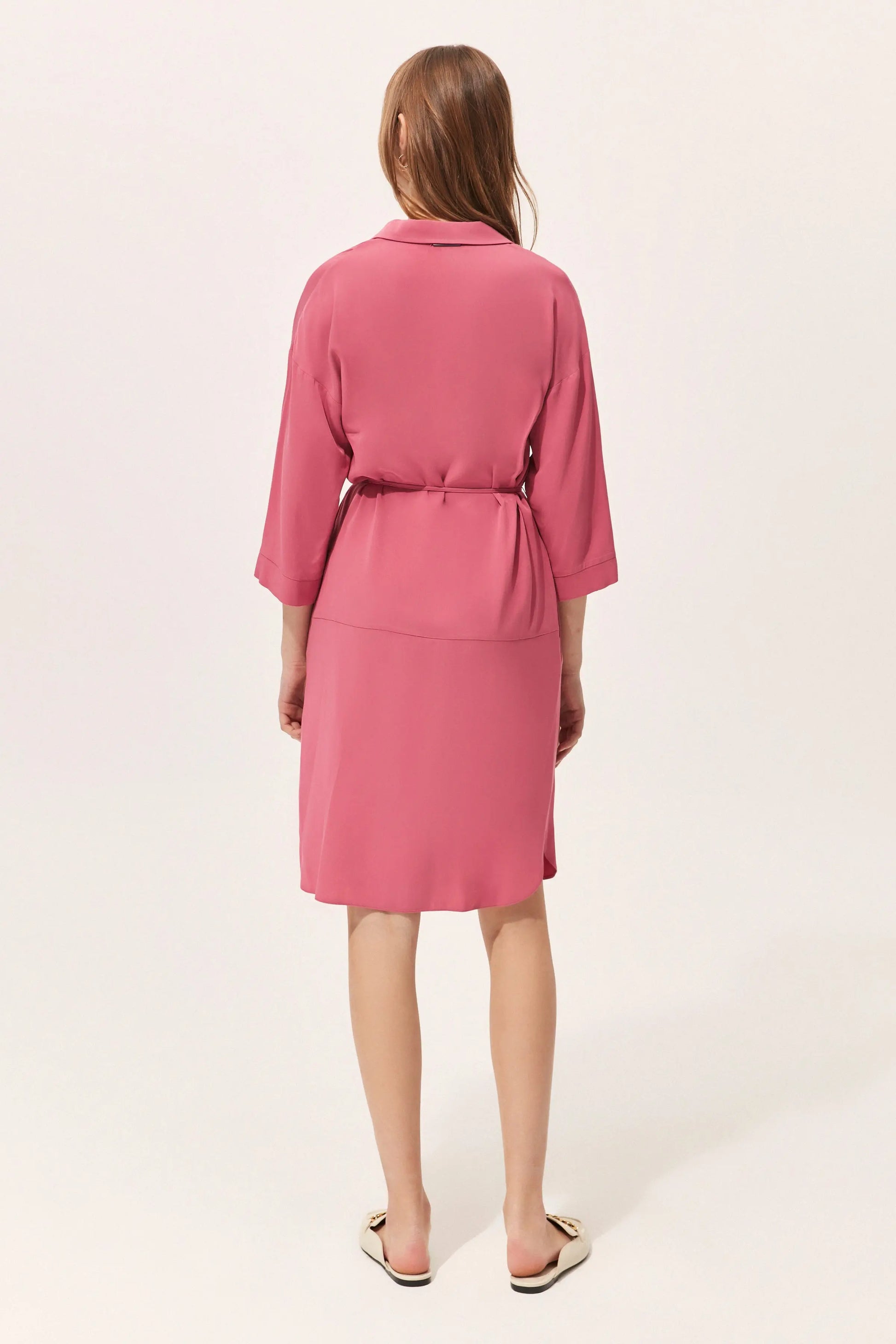 Gül Kurusu & More Rosella Uzun Kollu Gömlek Elbise Silk and Cashmere